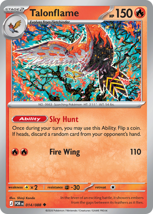 Talonflame 14/88 Perfect Order English card front