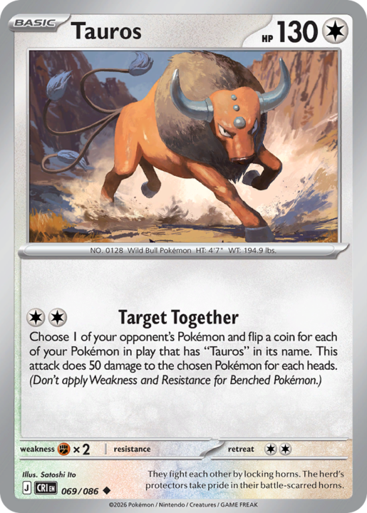 Tauros 69/86 Chaos Rising English card front