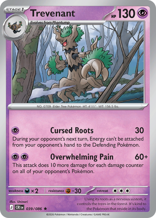 Trevenant 39/86 Chaos Rising English card front