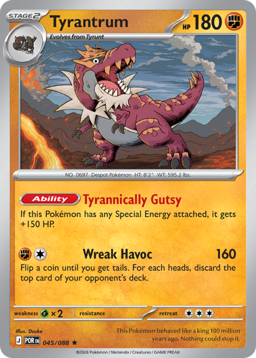 Tyrantrum 45/88 Perfect Order English card front
