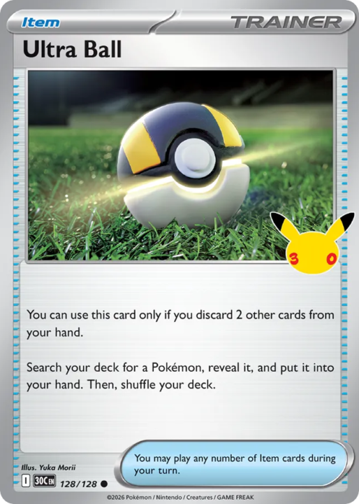 Ultra Ball 128/128 30th Celebration English card front